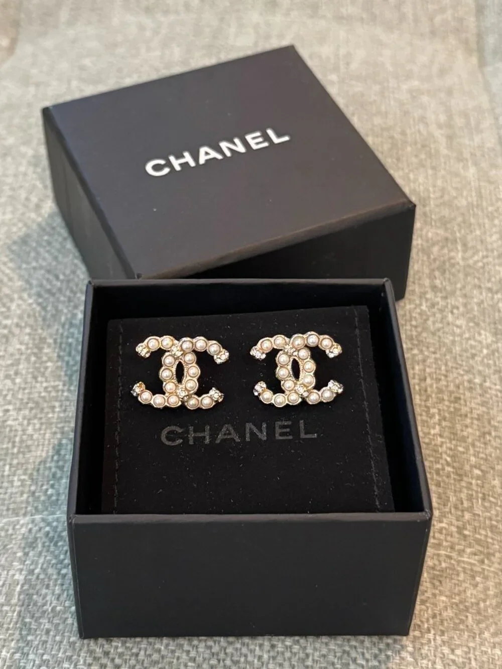 Chanel Classic CC Pearl Earrings - Authentic Statement Piece